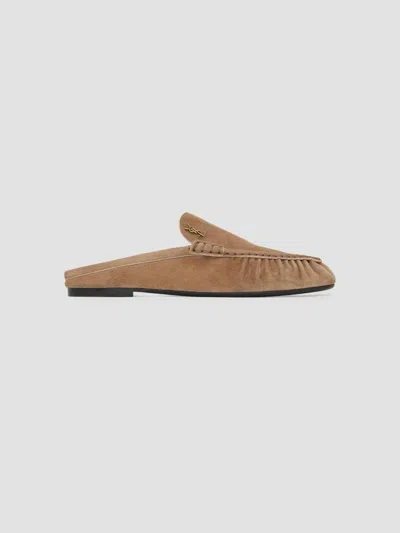 Saint Laurent Women's Le Loafer Mules In Suede In City