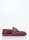 Saint Laurent Le Loafer Embellished Collapsible-heel Glossed-eel Loafers In Multicolor