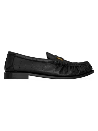 Saint Laurent Women's Le Loafers Supple In Eel In Black