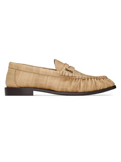 Saint Laurent Leather Loafers Featuring Ruched Detailing In Multi