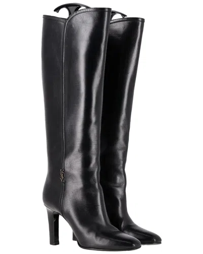 SAINT LAURENT SAINT LAURENT WOMEN'S LEATHER 90MM JANE BOOT (AUTHENTIC PRE-LOVED)