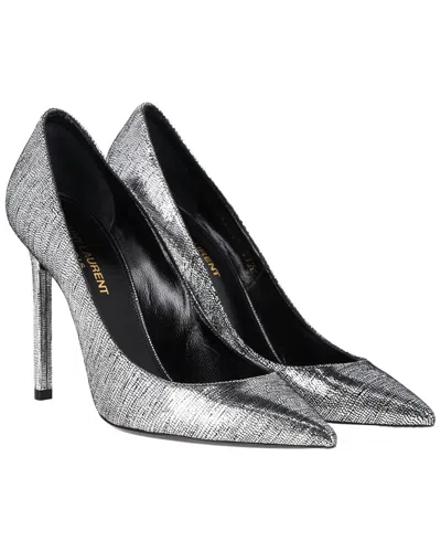 SAINT LAURENT SAINT LAURENT WOMEN'S LEATHER ANJA TEXTURED POINTED PUMP (AUTHENTIC PRE-LOVED)