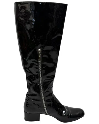 Pre-owned Saint Laurent Women's Leather Babies 40 Knee High Boot (authentic Pre-loved) In Black