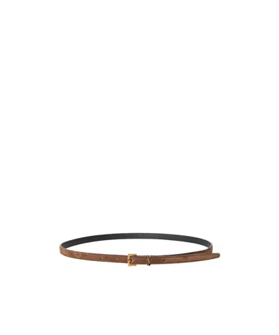 Saint Laurent Women's Leather Belt In Brown