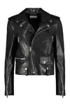Saint Laurent Printed Leather Biker Jacket In Black