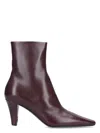Saint Laurent Jill 75 Booties In Smooth Leather Shoes In Brown