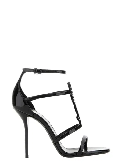 SAINT LAURENT WOMEN'S LEATHER CASSANDRA SANDALS