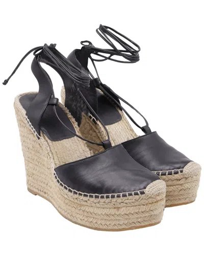 Saint Laurent Women's Leather Espadrille Slingback Wedge (authentic Pre-loved) In Multi