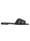 Saint Laurent Paris Women Tribute Mules In Smooth Leather In Black