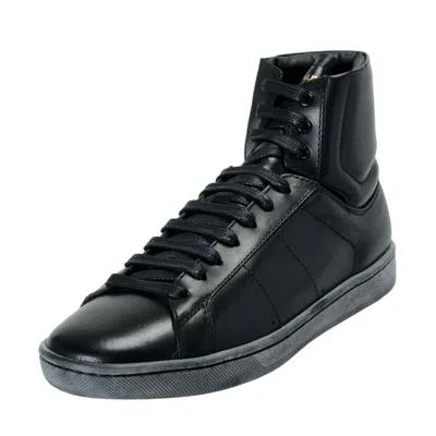 Pre-owned Saint Laurent Women's Leather High Top Fashion Sneakers Shoes Sz 5 6 10 10.5 11 In Black