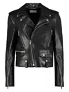 Saint Laurent Leather Jacket In Black