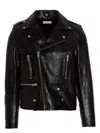 Saint Laurent Leather Jacket In Black