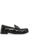 Saint Laurent Cassandre Leather Loafer In Black