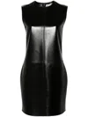 Saint Laurent Women's Leather Mini Dress In Black