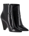 Saint Laurent Women's Leather Pyramid-heeled Ankle Boot (authentic Pre-loved) In Black