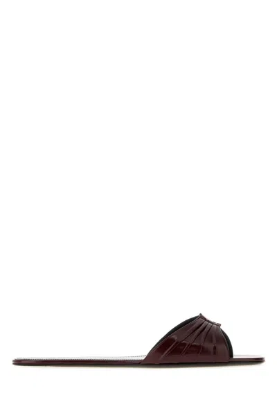 Saint Laurent Women's Leather Slippers With Leather Sole In Multi