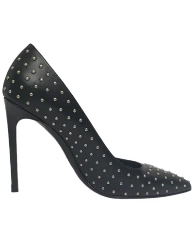 Saint Laurent Women's Leather Studded Pointed Pump (authentic Pre-loved) In Black