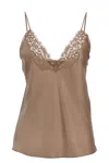 Saint Laurent Lingerie Top In Cream