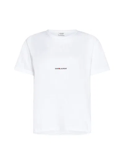Saint Laurent Women Logo Cotton T-shirt