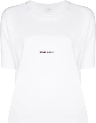 SAINT LAURENT WOMEN'S LOGO COTTON T-SHIRT