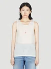 Saint Laurent Women Logo Embroidery Wool Tank Top In White
