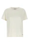 Saint Laurent Crewneck Cotton And Modal T-shirt In Neutral