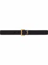 Saint Laurent Monogram Thin Belt In Black