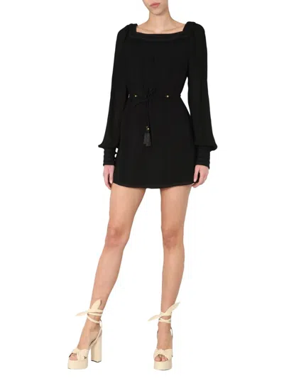 Saint Laurent Women Long Sleeved Dress In Black