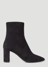 Saint Laurent Lou Ankle Boots In Black