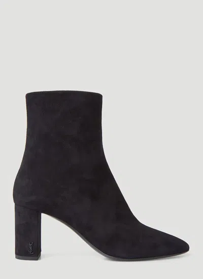 Saint Laurent Lou Ankle Boots In Black