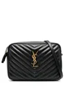 Saint Laurent Lou Camera Quilted Leather Shoulder Bag In Nero