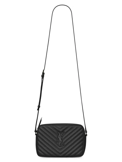 Saint Laurent Women's Lou Camera Shoulder Bag In Quilted Leather In Black