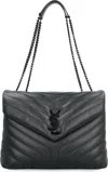 Saint Laurent Loulou Medium Chain Shoulder Bag In Nero,nero