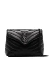 Saint Laurent Loulou Small Ysl Shoulder Bag In Quilted Leather In Nero