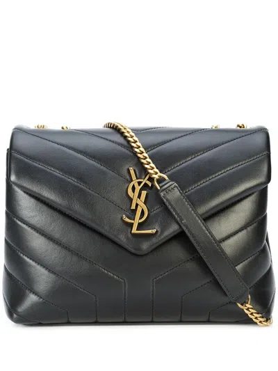Saint Laurent Small Loulou Quilted Leather Shoulder Bag In Black