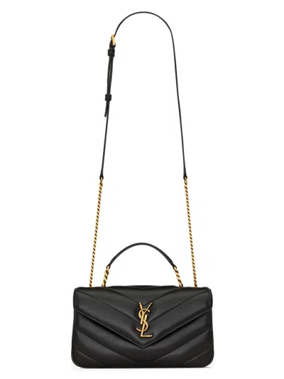 Saint Laurent Women's Loulou Top Handle Bag In Lambskin In Black