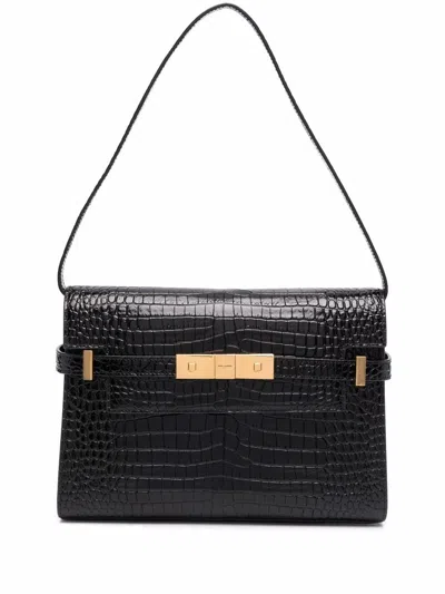 Saint Laurent Women Manhattan Small Leather Shoulder Bag In Multicolor