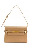 Saint Laurent Manhattan Small Shoulder Bag In Smooth Leather In Cream