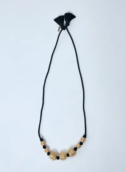 Saint Laurent Women Metal And Tassel Necklace In Black