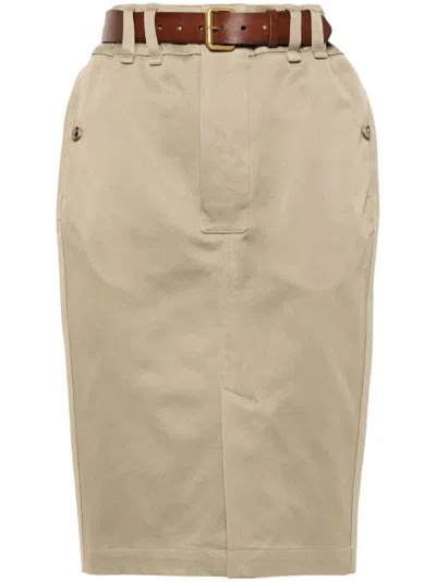 Saint Laurent Women Midi, Tubino Gonna In Neutral