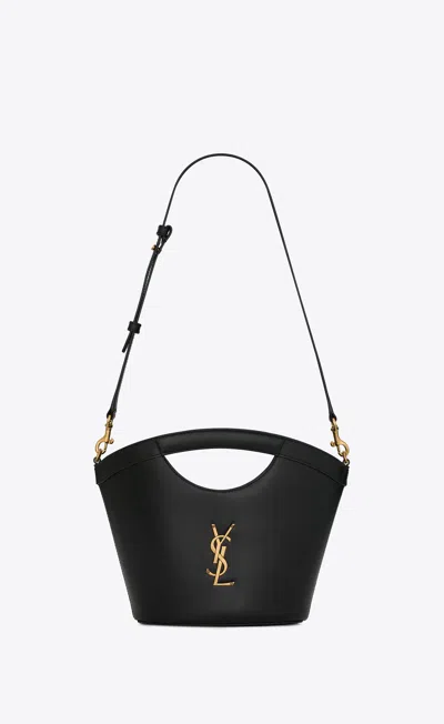 Saint Laurent Women Mini Leather Shopping Bag In Black