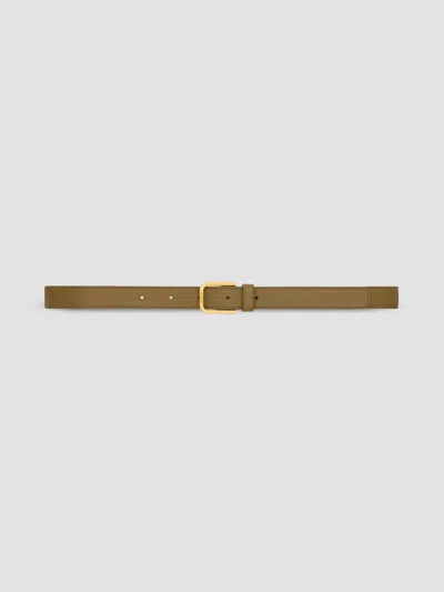 Saint Laurent Women's Minimal Belt In Smooth Leather In Dry Lagoon