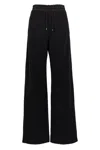 Saint Laurent Straight Leg Trousers With Drawstring In Black