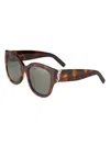 Saint Laurent Women's Monogram Acetate 56mm Cat-eye Sunglasses In Brown