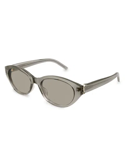Saint Laurent Sl M148 Linea Monogram 004 Brown Grey Sunglasses In Gray