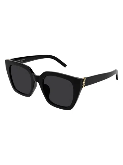 Saint Laurent Women's Monogram Hinge M 51mm Cat-eye Sunglasses In Black