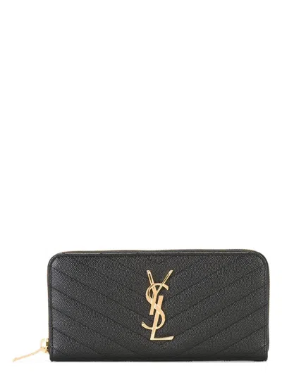 Saint Laurent Women's Monogram Zip Around Wallet