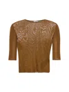 Saint Laurent Mordore Viscose Knit Cassandre Top