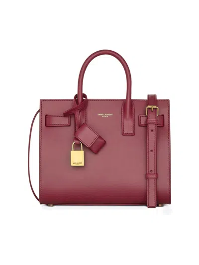 Saint Laurent Women's Nano Sac De Jour Leather Satchel In Burgundy