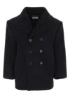 Saint Laurent Cappotto Oversize In Lana Blu Navy Donna In Blue